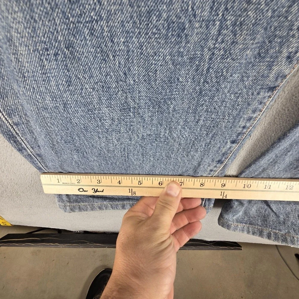Vintage Edwin Jeans Mens Blue Selvedge 505X Straight Button Fly Fits 32x32